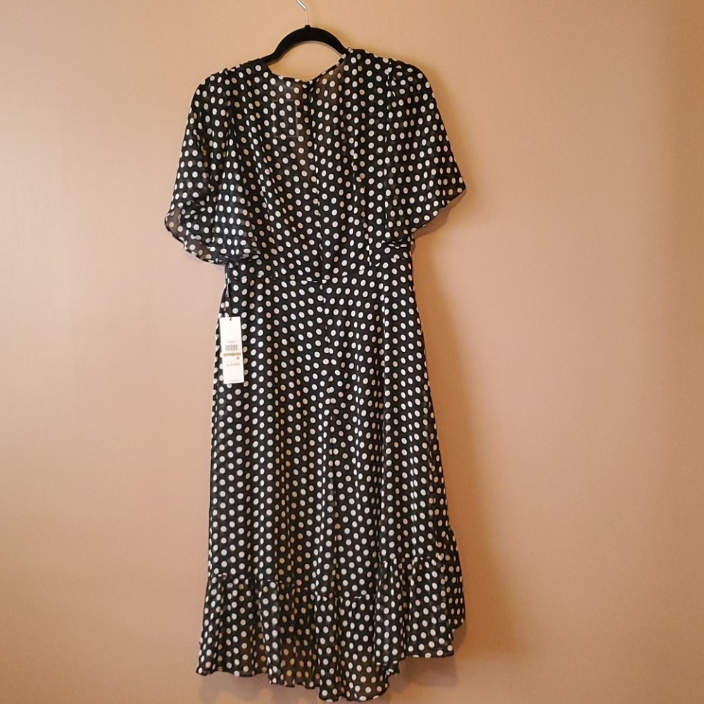 Calvin Klein Ruffle Hem Wrap Dress - Picture 5 of 5